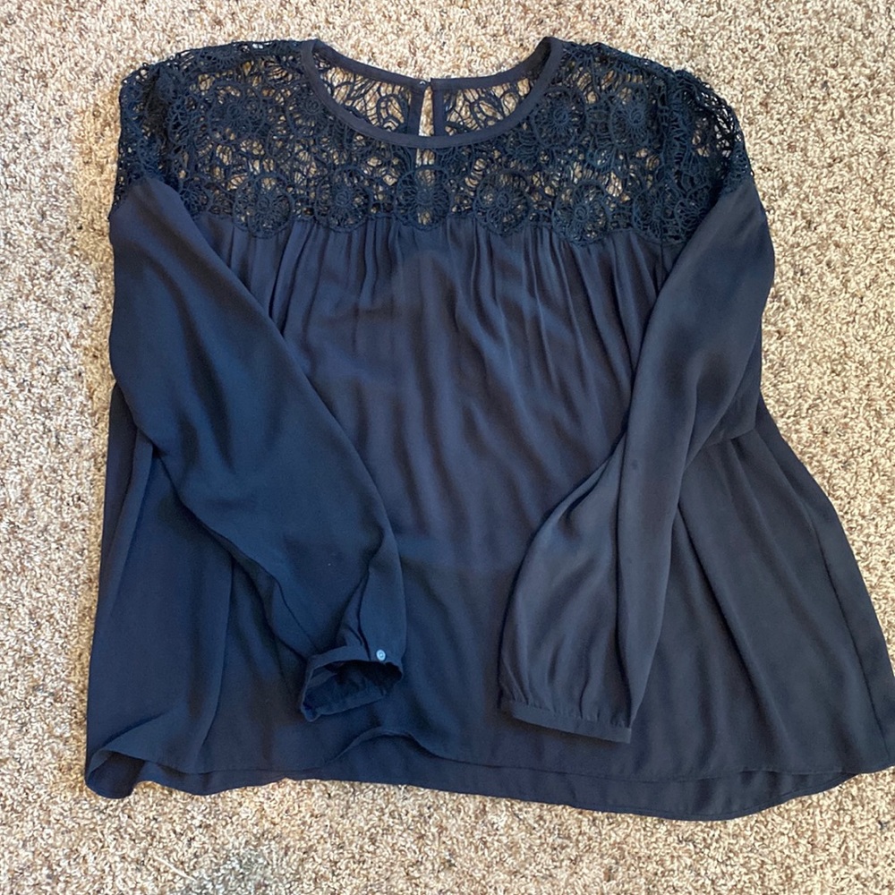Sheer top with cut out on the top. From Loft size XL